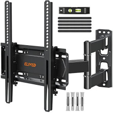 ELIVED Tilt and Swivel TV Bracket for Most 26-55 Inch LCD, LED, OLED Flat or Curved TVs with Max. VESA 400x400mm up to 27KG, Corner TV Wall Brack