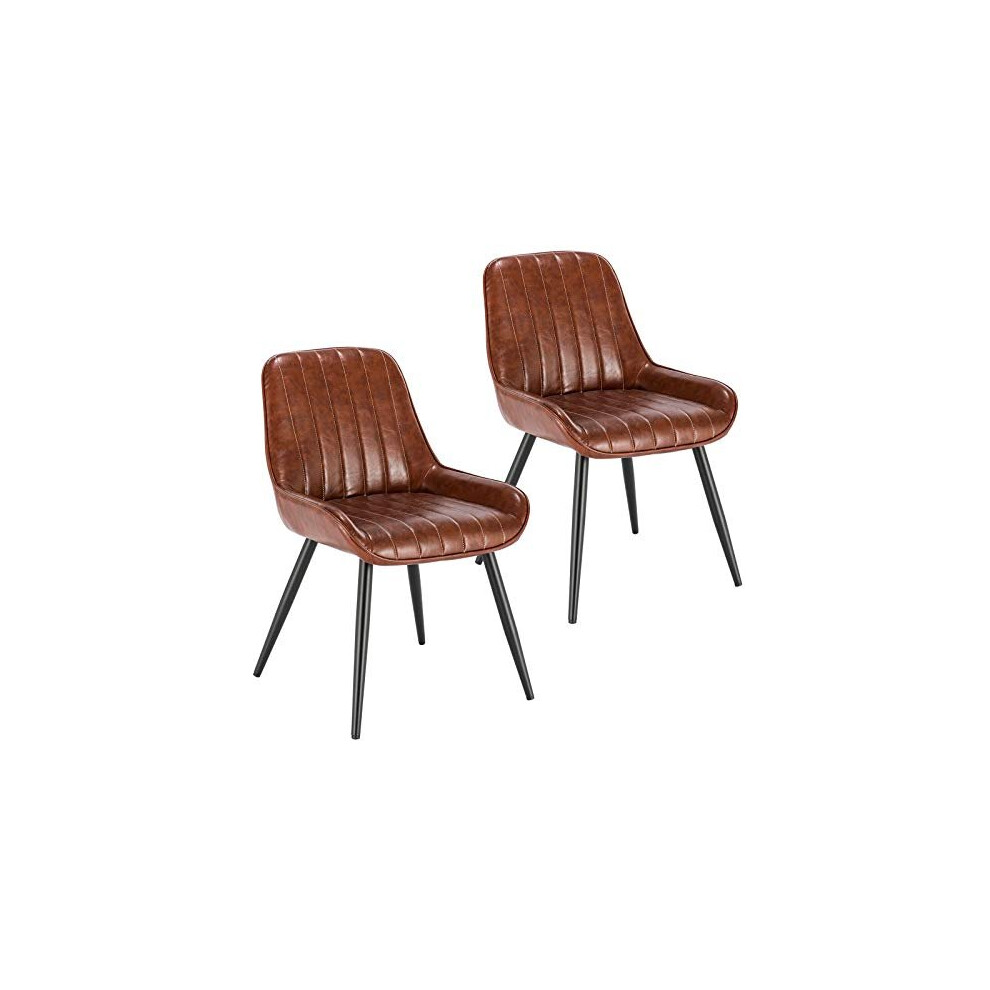 Photos - Chair Lestarain Dining  Set of 2 Vintage Kitchen Counter  Lounge Leisure Living Room Corner  With Metal Legs PU