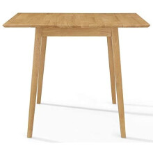 Hallowood Ledbury Small Wooden Kitchen Drop Leaf Dining Light Oak Finish | 100% Solid Wood Diner Table, Rubberwood, LEB-TAB970-L