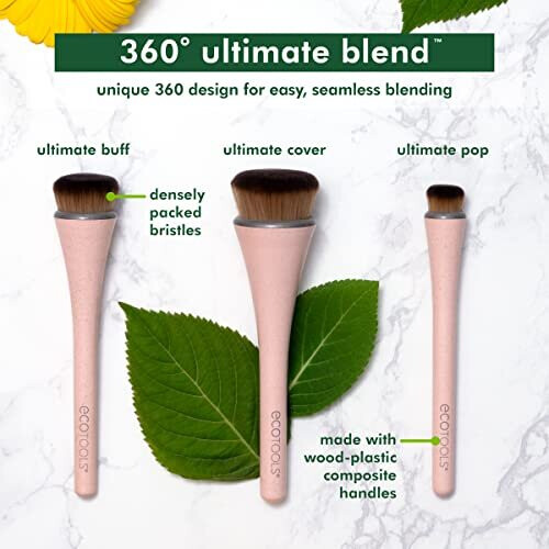 EcoTools EcoTools 360 Ultimate Blender Make-up Brush, Set of 3 2