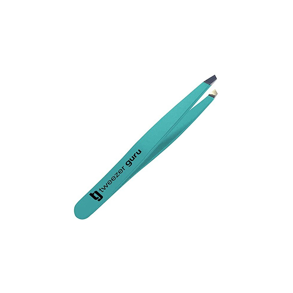 Tweezer Guru Precision Slant Eyebrow Tweezers For Women & Men - Professional Stainless Steel Tweezers For Eyebrows, Facial Hair & Ingrown Hair Re
