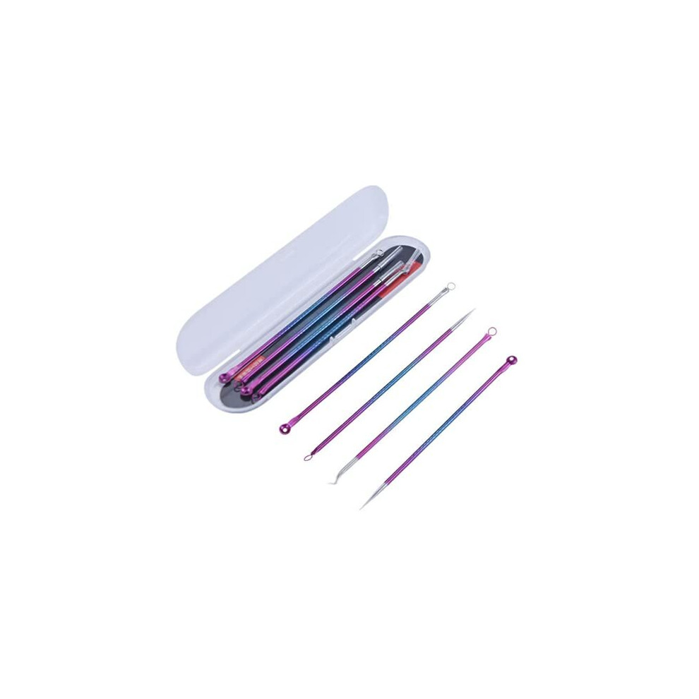 Color Blackhead Tool Kit, Stainless Steel Acne Needles Double Side Spot Squeezer Tool, Pimple Popper Tool Kit, Whitehead Removal