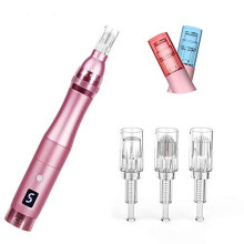 Dermapen Microneedling Pen, PELCAS 2 in 1 Derma Pen with LCD Display & LED Therapy, Rechargeable Wireless Anti-Aging Device with 3 Cartridges for
