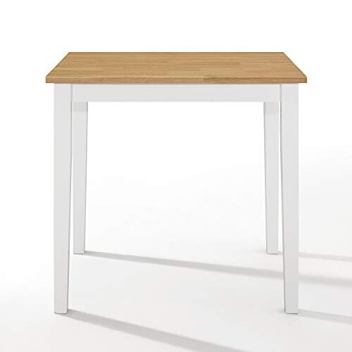 Ledbury Small Wooden Kitchen Dining Table in White and Light Oak Finish | 100% Solid Wood Diner Table 1