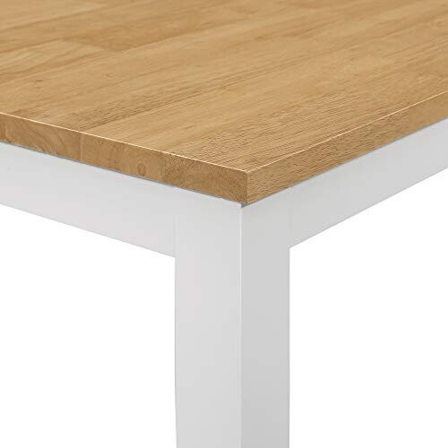 Ledbury Small Wooden Kitchen Dining Table in White and Light Oak Finish | 100% Solid Wood Diner Table 2
