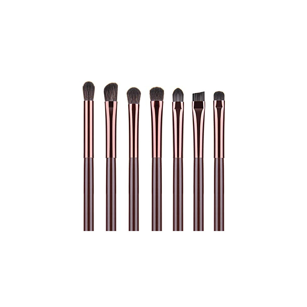 Yueshennan 7Pcs Premium Basic Eye Makeup Brush Sets, Recommended By Makeup Artist. Eye Shadow, Concealer, Eyebrow, Contouring, Foundation Blending Bru