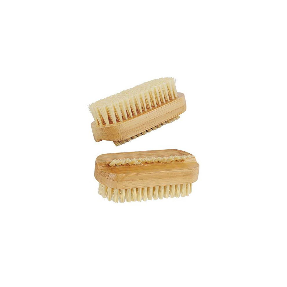 Niceland Nail Brushes For Nail Art Set 2Pcs Bamboo Brush For Clean Nails Small Clean Brushes For Fingers Nail Brushes For Gel Nails Finger Scrubbing Brush