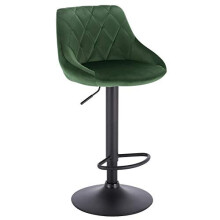 WOLTU Bar Stool Dark Green Bar Chair Breakfast Dining Stool Chair for Kitchen Island Counter Velvet Exterior, Adjustable Swivel Gas Lift, Steel F