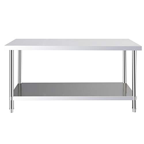 FIDOOVIVIA Stainless Steel Kitchen Catering Table Heavy Duty Work Bench ...