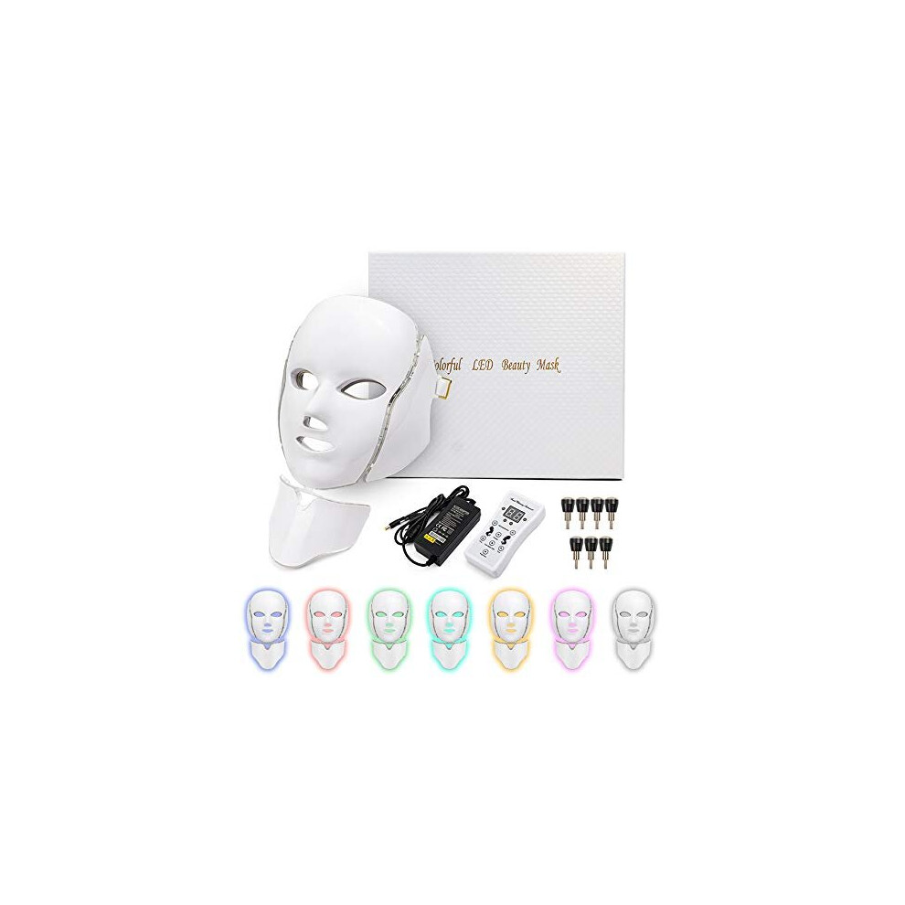 Deciniee Light Therapy Mask,7 Color LED Face Beauty Photon Skin Phototherapy Facial Skin Treatment Anti-Aging Facial Care Mask Anti-Wrinkle Skin