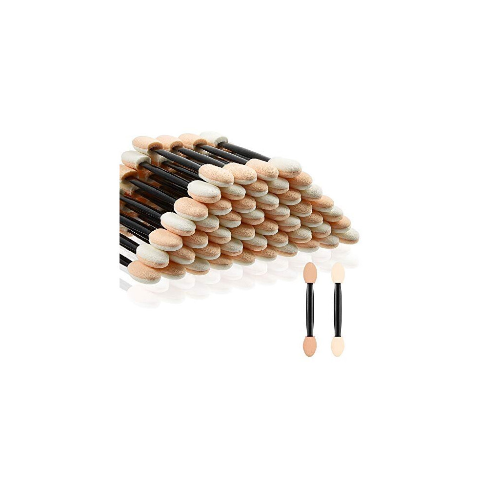 Morgles Black Eyeshadow Applicators, Eyeshadow Brush Sponge Applicator 50Pcs Disposable Eyeshadow Brush Eyeshadow Sponge Brush Eye Makeup Applicators(Bl