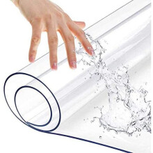 Nisorpa Clear Plastic Table Cloth Cover 180 x 100cm Wipeable Strong PVC Waterproof Table Protector 2mm for Dining Room Table Desk