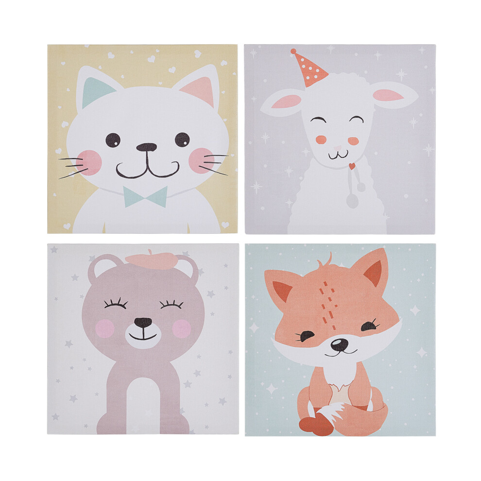 Set of 4 Canvas Art Prints 30 x 30 cm Multicolour BOMBI