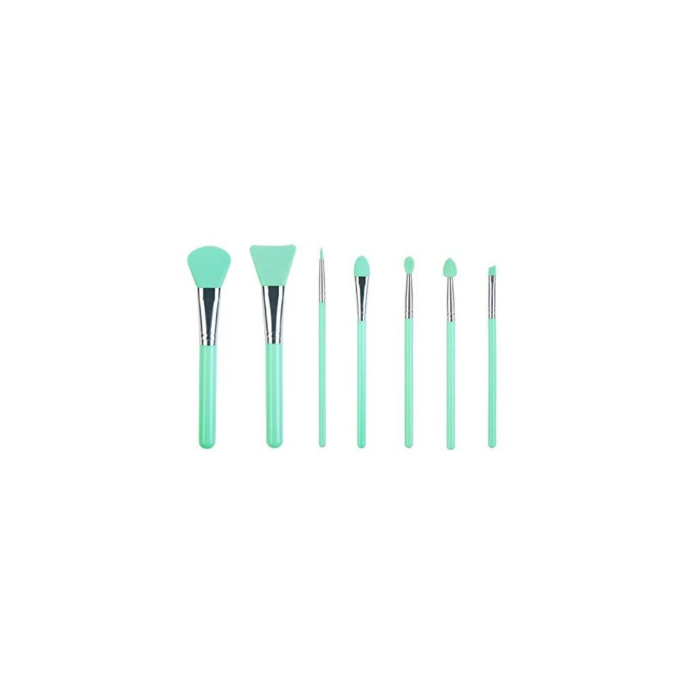 Lormay 7Pcs Silicone Makeup Brush Set: Face Mask, Eyeliner, Eyebrow, Eye Shadow And Lip Brushes. Perfect Applicators For Bb Cc Cream, Facial Mask