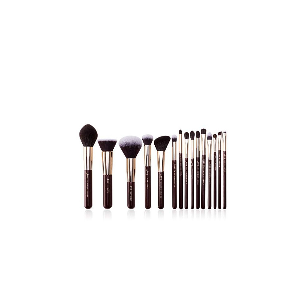 Jessup 15Pcs Makeup Brushes Make Up Tool Kit Beauty Professional Eyeshadow Power Lipstick Blending Cheeck Cosmetic Brushes Set Zinfandel T283