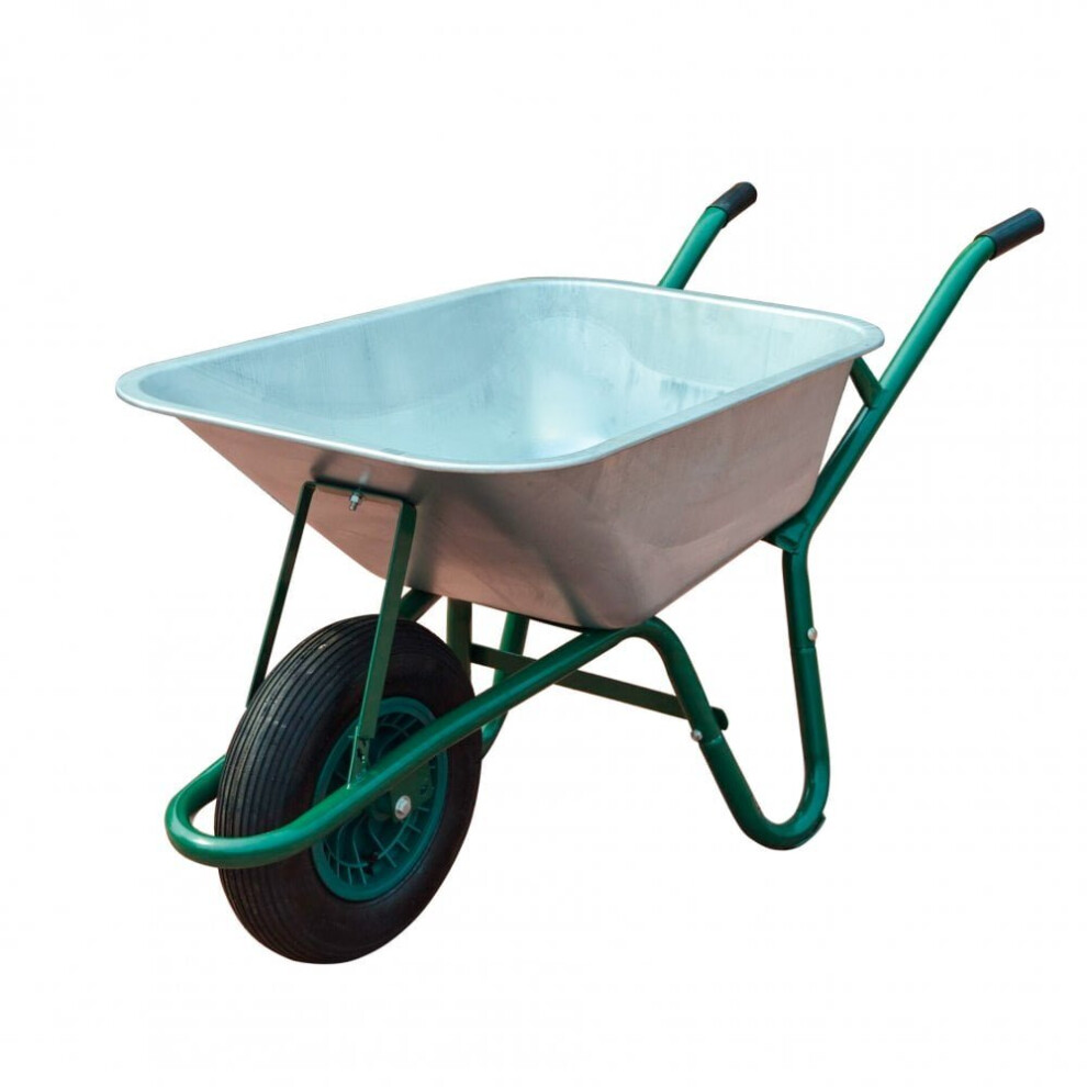 Neo 85L Large Galvanised Wheelbarrow With Pneumatic Tyre