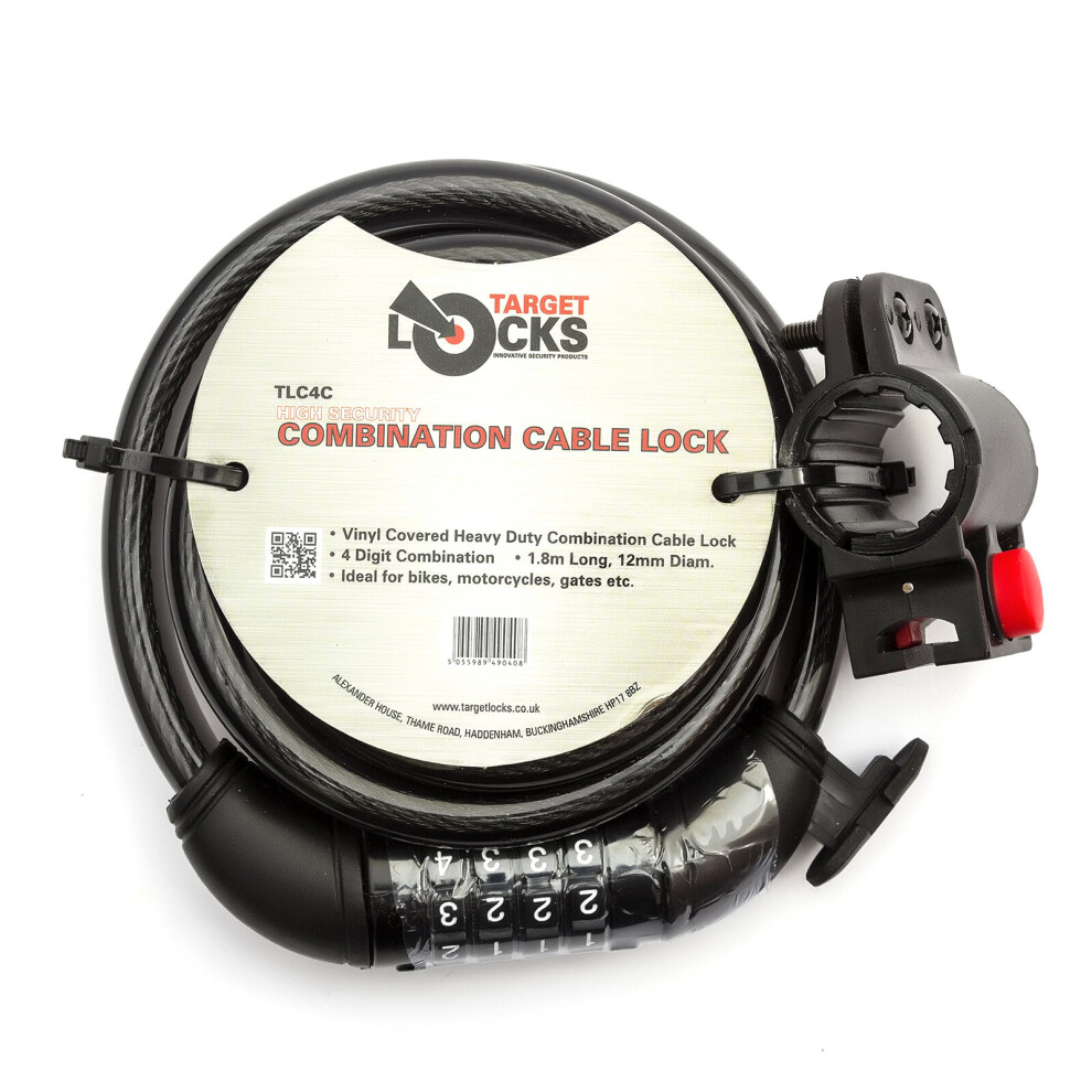 UK Target Gate Lock 1.8m Steel 12mm Diameter Heavy Duty Combination Cable Lock-image-OPC-P8X65FS-NEW