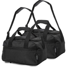 Aerolite 40x20x25cm Ryanair Maximum Cabin Holdall Under-Seat Flight Bag - Set of 2, Black, HOLD615 V1