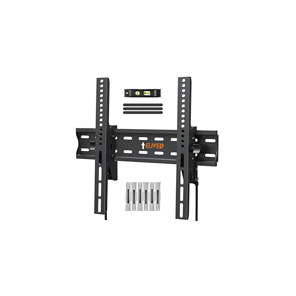 Elived Tilt Tv Wall Bracket, Ultra Slim Tv Mount For Most Of 26-55 Inch Flat Or Curved Lcd, Led, Oled Tvs With Vesa 75X75mm-400X400mm Up To 45Kg, 6973278300063