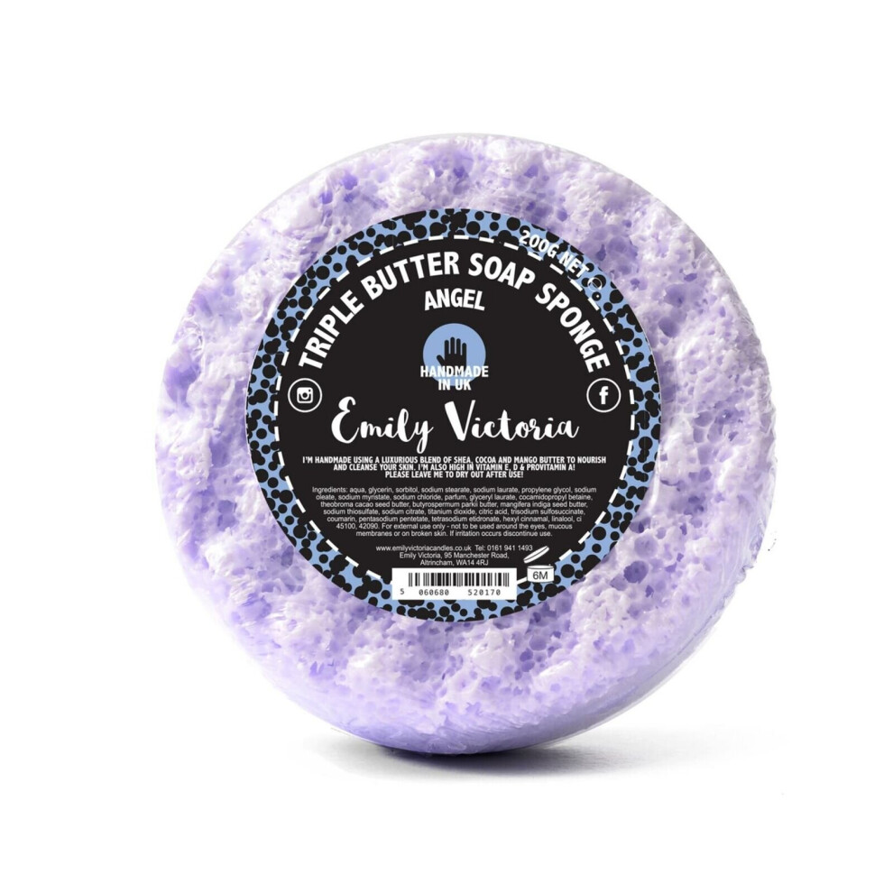 Emily Victoria Triple Butter Soap Sponge Sweet Scented 200G Angel