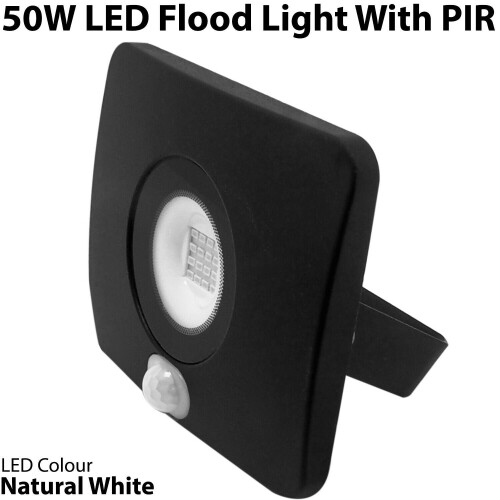 Loops Outdoor Slim 50W LED Floodlight PIR Motion Sensor Security IP65 Waterproof Light 1