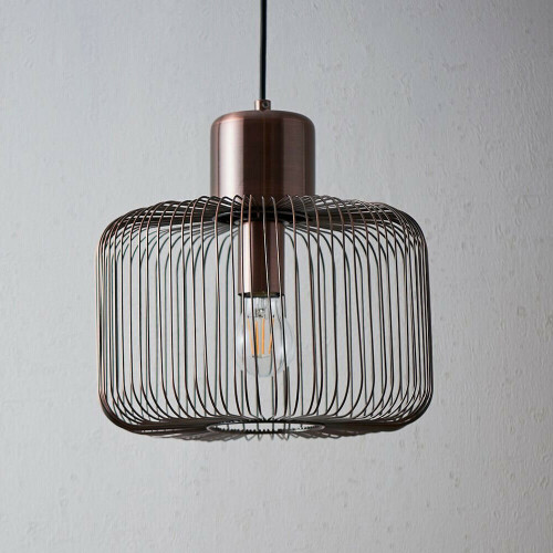 Loops Hanging Ceiling Pendant Light ANTIQUE COPPER WIRE Shade Modern Lamp Bulb Holder 2