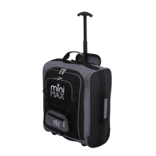 MiniMAX Childrens/Kids Luggage Carry On Trolley Suitcase with Backpack and Pouch for your Favourite Doll/Action Figure/Bear (Black)