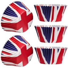 (50) 50-200Pcs Union Jack Paper Cupcake Cases Baking Cups Muffin Cake Great Britain Queen Platinum Jubilee Table Food Decorations