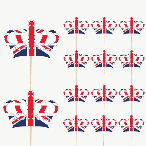 (60) Union Jack Cocktail Sticks | Food Decorations 1