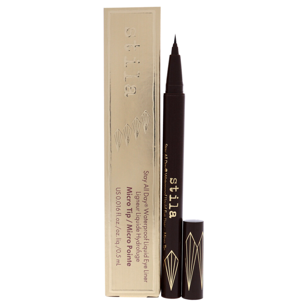 Stila Stay All Day Waterproof Liquid Eye Liner - Micro Tip-Dark Brown for Women 0.016 oz Eyeliner