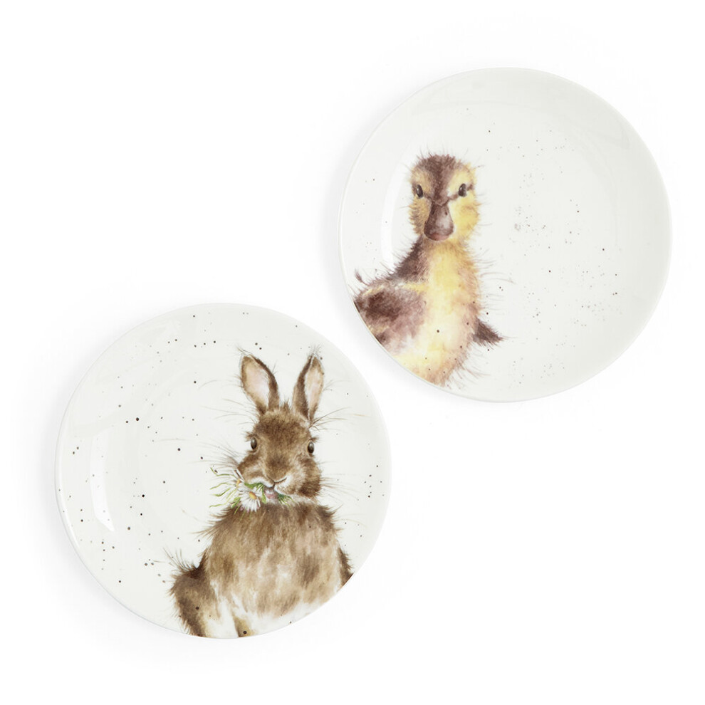 Wrendale Bunny and Duck Coupe Plates Set of 2