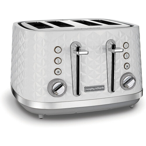 Morphy Richards Vector 4 Slice Toaster 248134 White Four Slice Toaster White Toaster - UK Stock