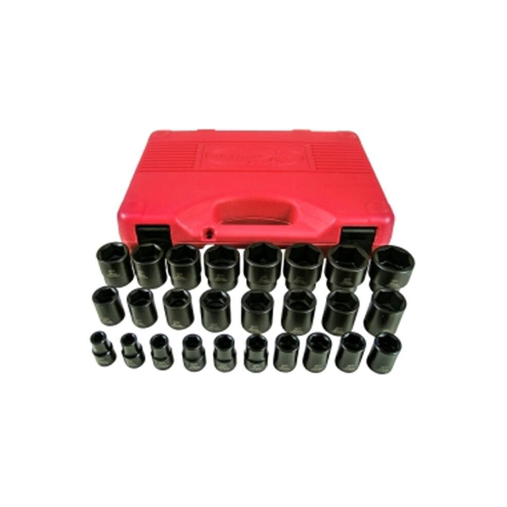 K Tool International Kti-38101 26 Piece 0.5 In. Drive Metric 6 Point Short Impact Socket Set 769622381019