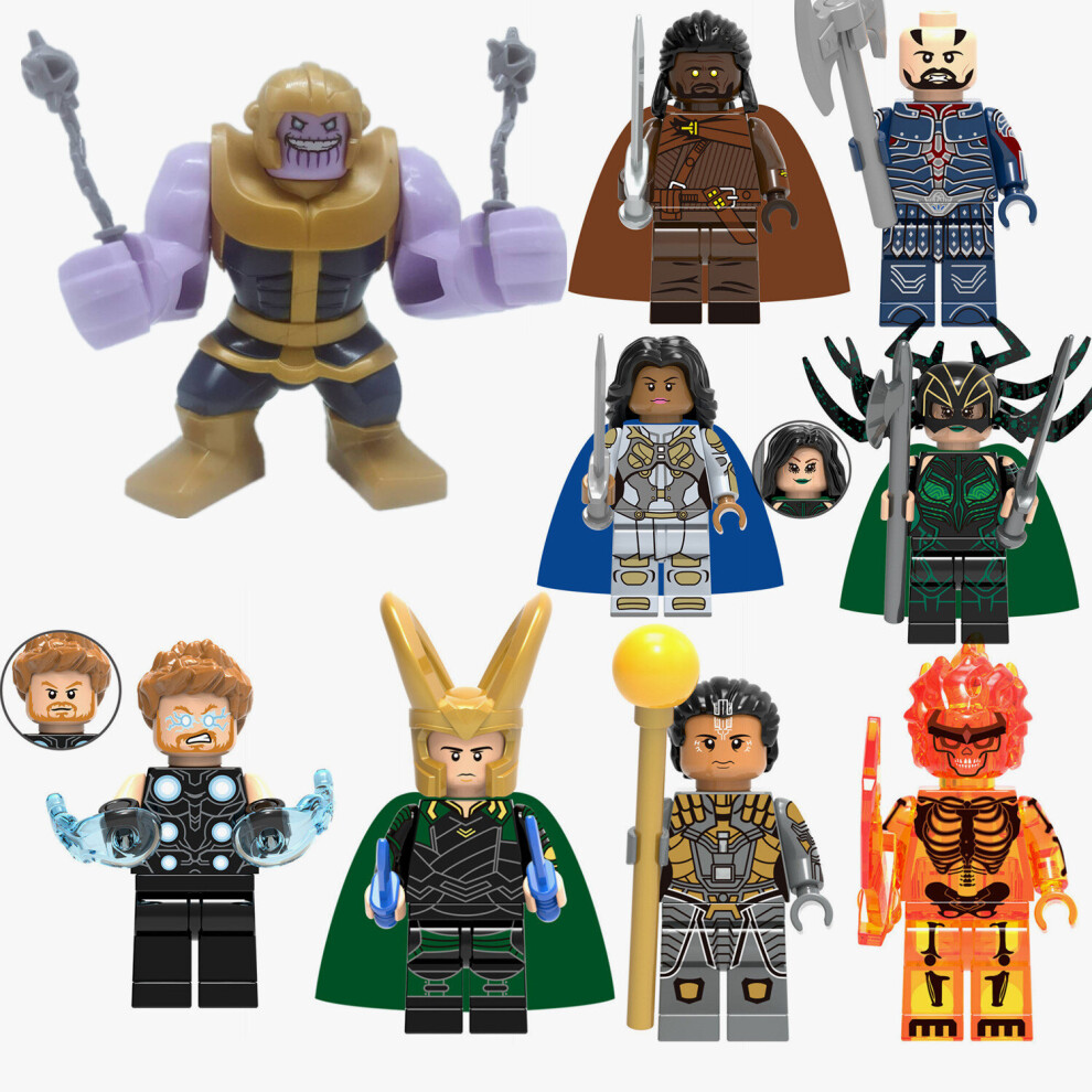 (9Pcs Set) 9PCS Avengers 3 Thor Loki Thanos Minifigures Toys Fit Lego