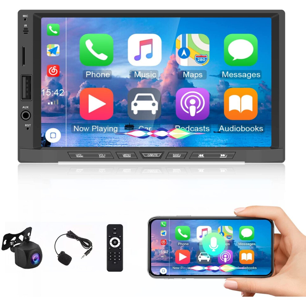 7 Inch Double Din Car Stereo Radio Touch Screen Fm Receiver Mp5 Player Audio Bluetooth Support Apple Carplay Android 30099395