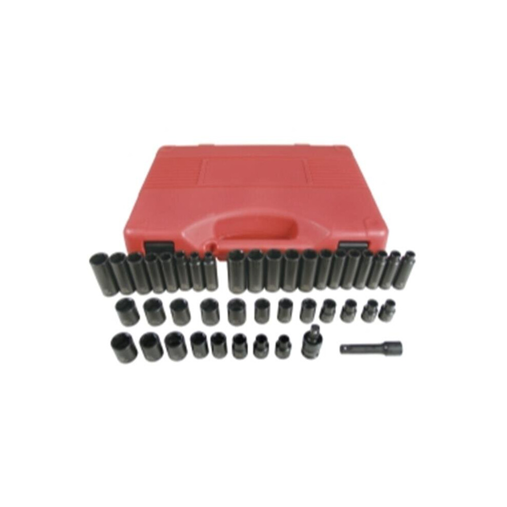 K Tool International Kti-37042 0.37 In. Drive 6 Point Sae & Metric Impact Socket Set, 42 Piece 769622370426