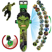 (Hulk) Kids Electronic Projection Watches Digital Childrens Watch 24 Projection 3D Cartoon Watches Spider Man