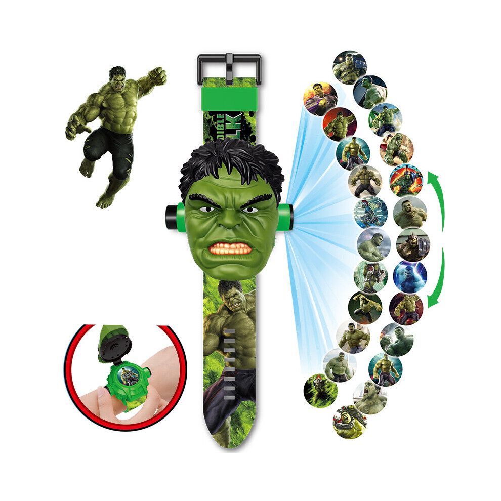 (Hulk) Adjustable Projection Children Watch Digital Screen Scenes Spiderman Marvel Hero Snowwhite Elsa Kids Gift
