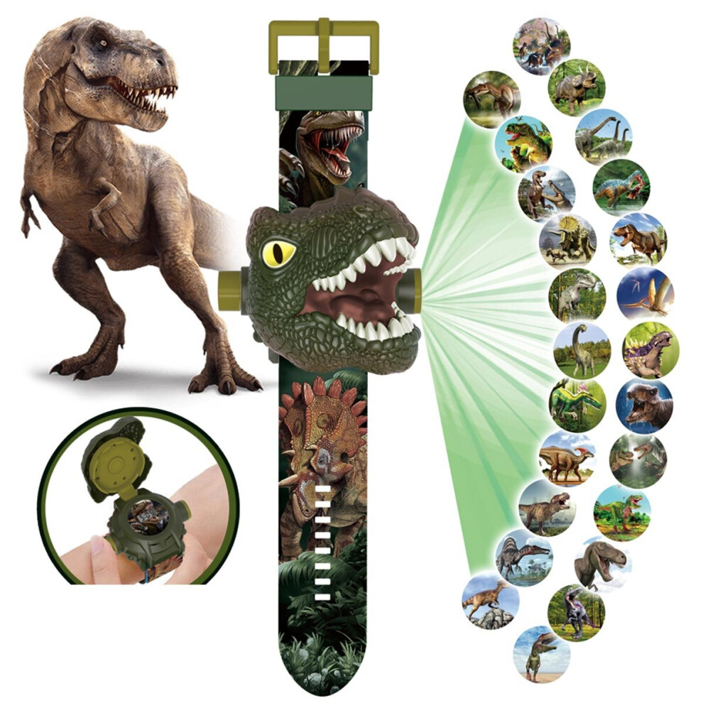 (Tyrannosaurus) Kids Electronic Projection Watches Digital Childrens Watch 24 Projection 3D Cartoon Watches Spider Man