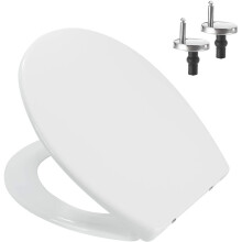 Heavy Duty Toilet Seat Soft Close White Oval Shape Quick Release Fixing Hinges