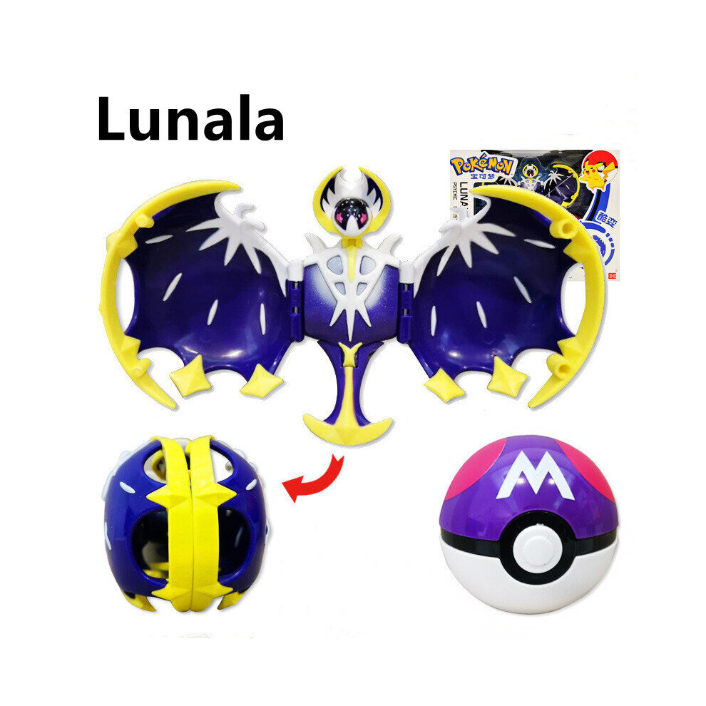 (Lunala ) Pokemon Ball Pokeball Lucario Greninja Solgaleo Lunala Kids Figures Action Toys Collection