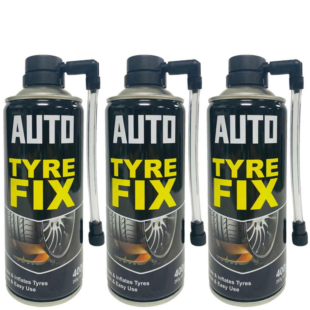 (3 Cans) Auto Tyre Fix Spray 400ml Emergency Car Puncture Repair Sealant Inflator Cans-image-OPC-P8X8FCX-NEW