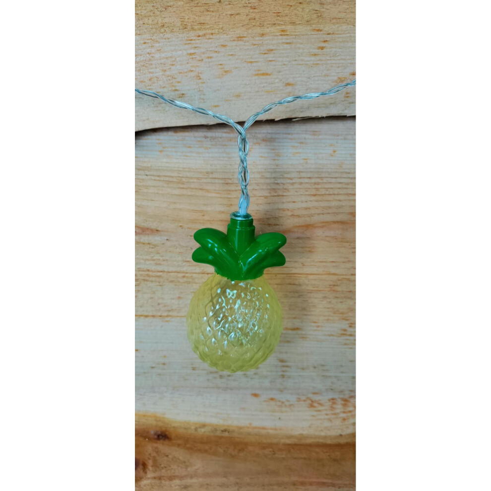 Premier Pineapple String Lights 10 Led Battery Operated Cool White