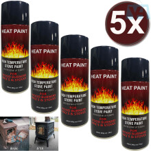 (5 Cans) 400ml High Temperature Stove Paint Heat Resistant Spray For BBQ Burners 600*C