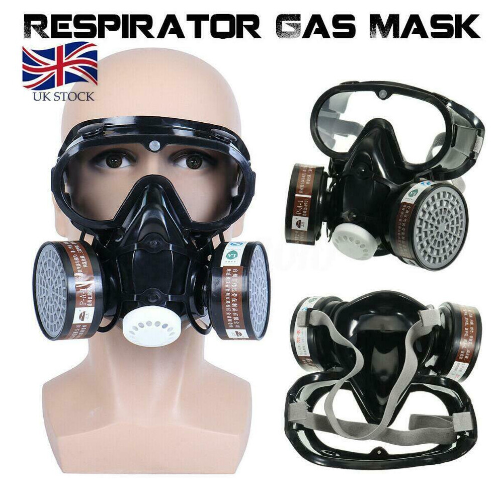 Chemical Dustproof Respirator Gas Face Mask Safety Filter Military Eye Goggle 779603582106