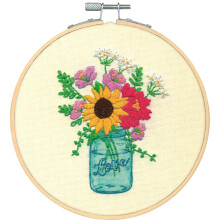 Dimensions Embroidery Kit 6" Round-Floral Jar -72-76294
