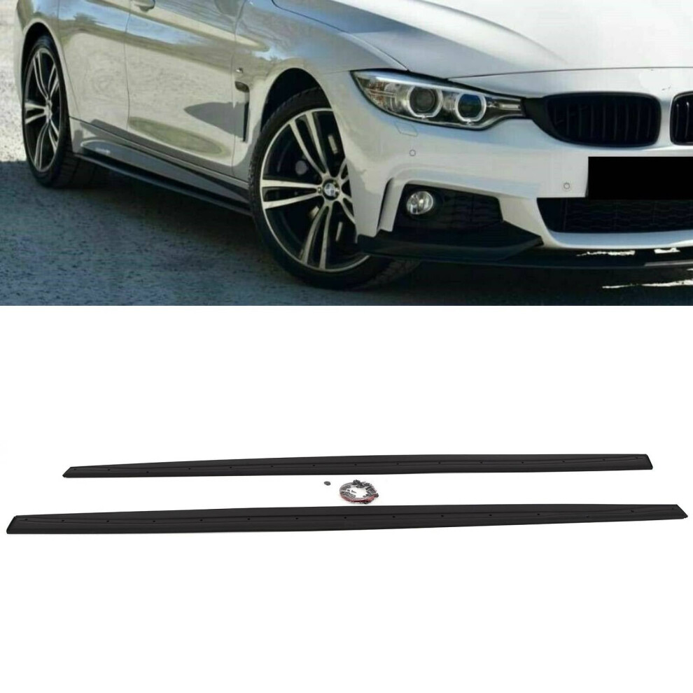 BMW 4 Series F32 F33 F36 M Performance Style Side Skirt Extension Blades Mat Black New-image-OPC-P8X8VWH-NEW