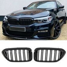 BMW 5 G30 G31 M Performance Look Kidney Grille Double Twin Slate Gloss Black New
