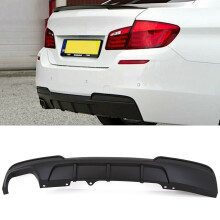 BMW 5 Series F10 F11 M Performance Style Rear Bumper Diffuser Splitter Twin Mat Black