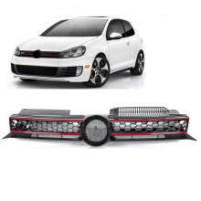 VW Golf Mk6 2009-2013 Front Main Centre Grille Gti Only Black With Red Slats